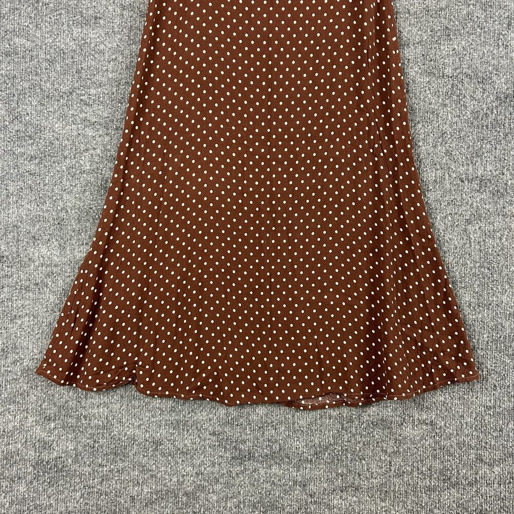 Reformation Skirt 4 Bea A Line Midi Skirt Polka Dot Brown Feminine Cottagecore - Picture 6 of 13